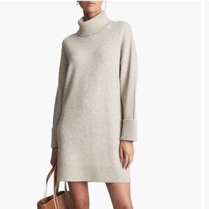 Beige Knee-Length Women's Sweater Dress